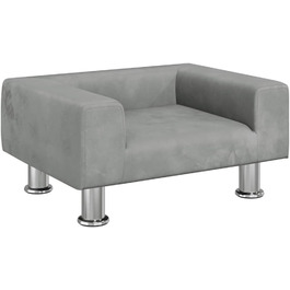 Крісло-лежанка для собак та котів, лежанка для домашніх тварин, м'яка, сіра, 50 x 40 x 26.5 см