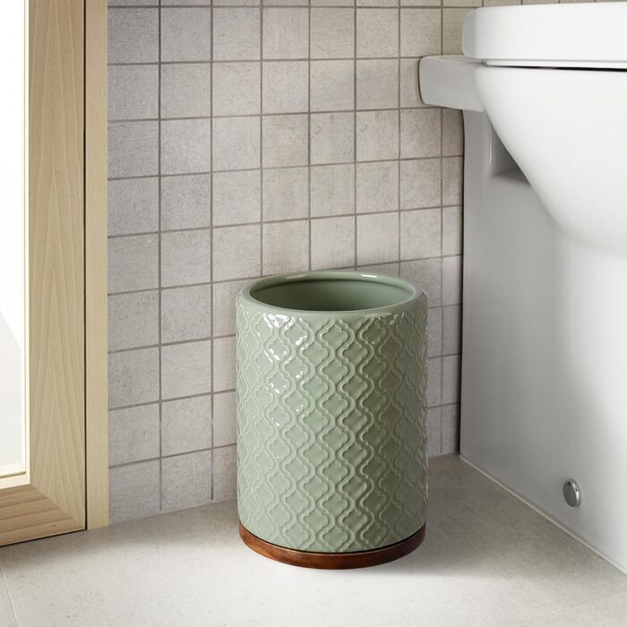 Набір аксесуарів для ванної кімнати з діамантами: тримач для зубних щіток, дозатор мила, контейнер для ватних паличок, стакан для зубної пасти, мильниця, 5-ти частинний, білий з діамантами (зелений, 6 шт.)