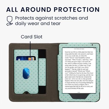 Чохол-книжка kwmobile для Kobo Clara BW/Clara Colour/Tolino Shine (5) / Shine Color з петлею для руки та мотивом бібліотеки (Eule Schlaf)