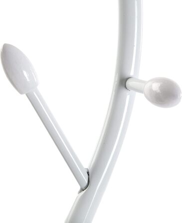 Versa Swindon Minimalist Coat Rack for Entryway, with 9 Hooks for Clothes or Bags, Dimensions (H x W x D) 185 x 32 x 32 cm, Metal, Color: White