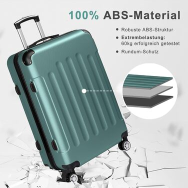 Набір валіз LEADZM 3 шт. з захистом кутів, ABS, телескопічний ручка, ручна поклажа, контрастне кольорове рішення (кремово-білий)