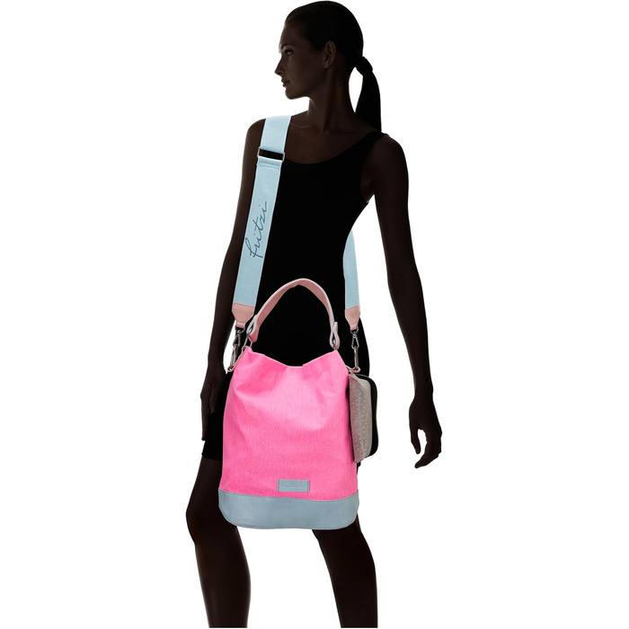 Сумка жіноча Fritzi Izzy Olga Canvas Hobo (бавовна) через плече, міська, пляжна, веганська, з чохлом для окулярів, 37x27x17 см, чорний/рожевий/помаранчевий/зелений/блакитний/рожевий/ліловий/м'ятний/бежевий/неоновий рожевий