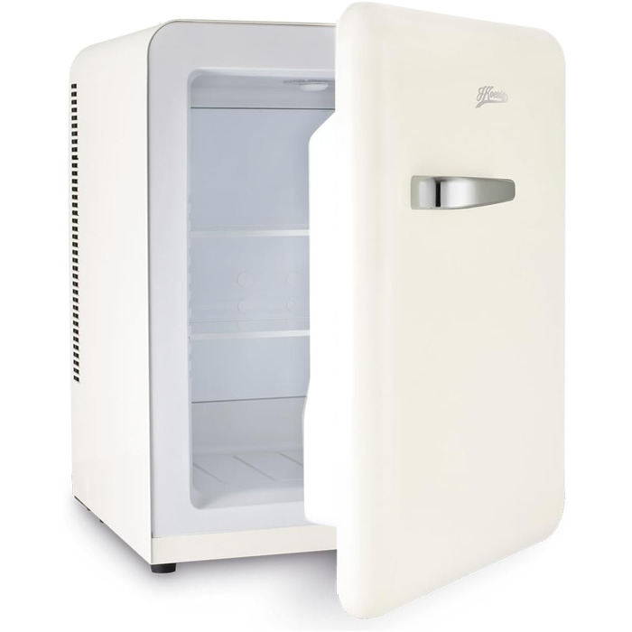 Міні-холодильник H.Koenig Mini Bar Vintage 31L - компактний, для їжі, напоїв, косметики, регульована температура, кремовий