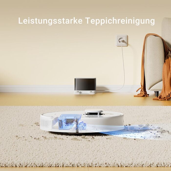 Робот-пилосос Dreame D9 Max Gen2 з функцією миття, 4000Pa, LDS-навігація, 150 хв роботи, карти для різних поверхонь, ідеальний для килимів, твердих підлог та шерсті тварин, керування через додаток