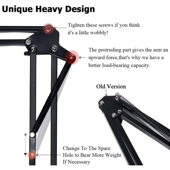 Регульований мікрофонний стійка HAUEA для студії, радіомовлення та телебачення, сумісний з Blue Yeti