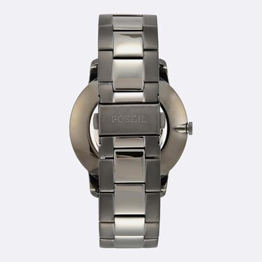 Годинник Fossil для чоловіків The Minimalist 3H, кварцовий механізм, 44 мм, срібляста сталева коробка та шкіряний ремінець, FS5439 (Дunkelgrau)