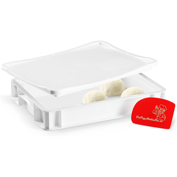 Pizza Ball Box Proofing Box for Pizza Dough Sourdough Yeast Dough Food Grade 30x40x8 cm (1 Box with 1 Lid) white