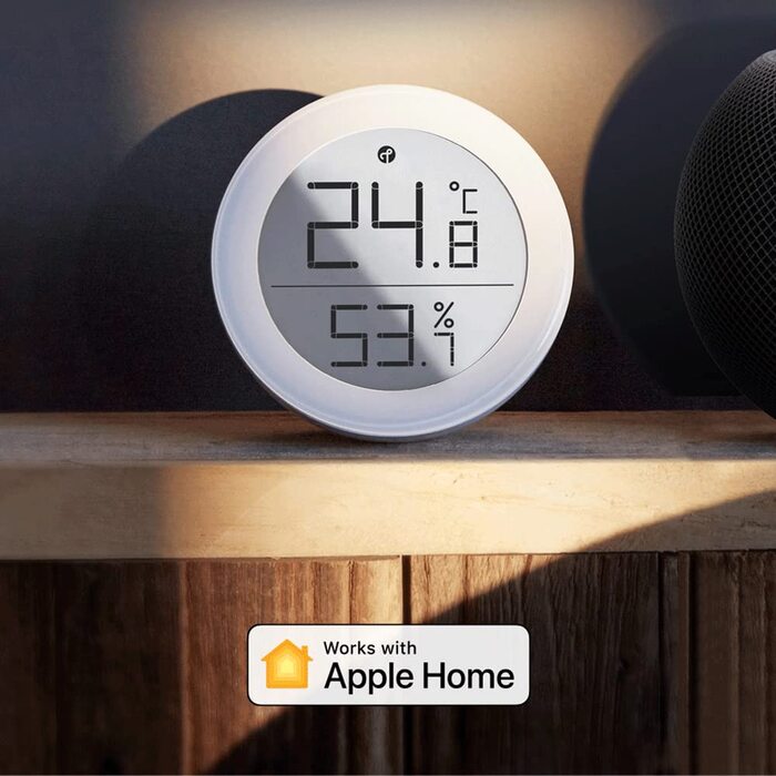 Qingping Electronic Ink Screen Hydrometer Humidity Indoor T-Version CGG1T, Temp and RH Monitor Support Homekit Siri Thread