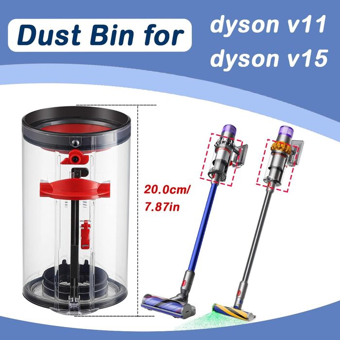 Dyson V10/V11 Dust Bin Replacement for Dyson V10 SV12 Vacuum Cleaner - Large Capacity Accessory, Part No. 969509-01