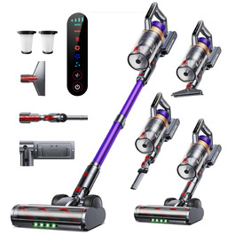 Акумуляторний пилосос 50KPa/600W/65Min з бездротовою зарядкою, автоматичним режимом Green Light та сенсорним екраном. Підходить для будь-яких покриттів.