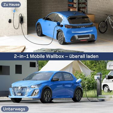 Зарядний пристрій для електромобіля dé Mobile Wallbox 7.4 кВт з Wi-Fi, кабель Type 2 6м (1 фаза, 6-32A) + CEE адаптер 7кВт, 15м