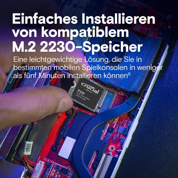 SSD Crucial P310 1TB M.2 2230 PCIe Gen4 NVMe - до 7100 МБ/с, сумісний зі Steam Deck, ASUS ROG Ally, MSI Claw та Microsoft Surface