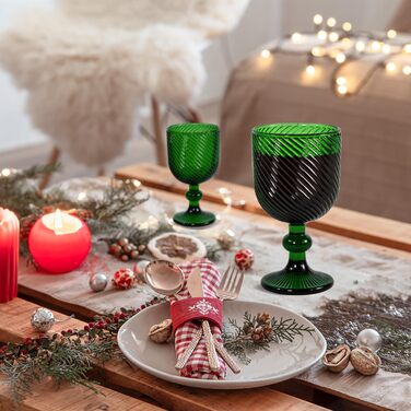 Набір вінтажних келихів для вина, 350 мл, 6 шт., кришталеве скло з тисненням, придатні для миття в посудомийній машині, рожеві