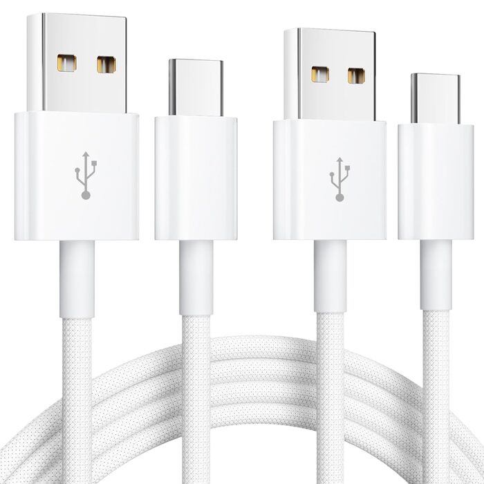 Кабель USB на USB-C [2 шт. 1.8м] для iPhone 17/16/15, Samsung, Google Pixel, Huawei, LG, Xiaomi, Sony. Плетені кабелі зарядки 2 шт.