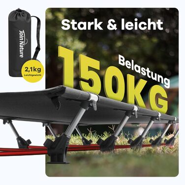 Кемпінгове ліжко Join Nature Ultraleicht: легке, складане, для дорослих, чорне