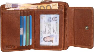 Benthill Women's Wallet Large Genuine Leather - Wallet with RFID Protection - Wallet with Many Card Slots - Women's Purse including Gift Box, Color: Brown