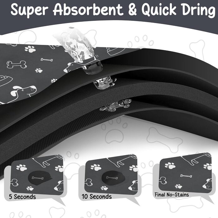 Килимок під миску для собак та котів, силіконовий, 30x50 см, водонепроникний, сірий