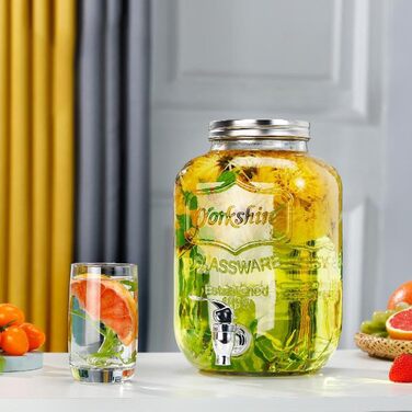 Drink Dispensers for Parties, Leakproof Beverage Dispenser Spigot, Food Grade, Transparent, Iced Beverage Jugs, Party Hosting Accessories for Lemon, Sangria, and Drinks