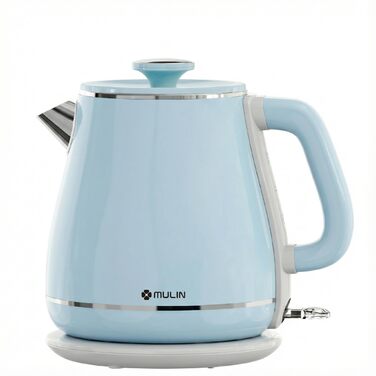 Електричний чайник MULIN Retro, 1.8 л, 2200 Вт, з поворотним підставою 360°, швидке кип'ятіння, автоматичне вимкнення (Блакитний)