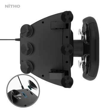 NITHO Drive Pro ONE: Ігровий кермо NITHO з педалями та перемикачем передач для PS4, PC, Xbox One, Xbox Series X|S та Switch. 270 градусів, Zero Dead Zone.
