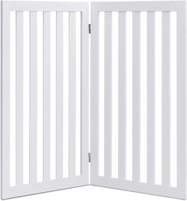 Захисний бар'єр для собак COSTWAY 89 см, 4 панелі, дерев'яний, дитячий, розкладний, захист від сходів, гнучкий, білий