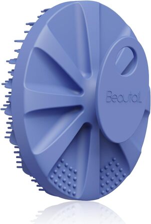 Силіконова щітка для тіла Beautail: м'який скраб для чутливої шкіри, для душу, з неслизькою ручкою, фіолетова