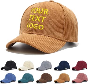 Персоналізована бейсболка з вишивкою, логотипом та друком фотографії. Регульована кепка в подарунок на Різдво для мами, тата, чоловіка, жінки, друга. (Бейсболка з корду)