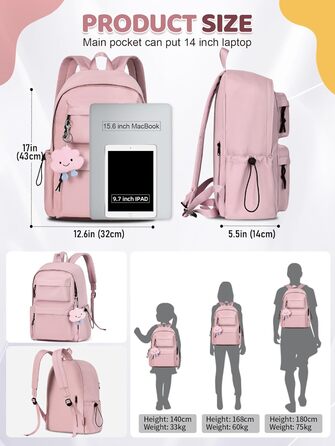 Жіночий рюкзак FIORETTO для дівчаток та хлопчиків, 15.6