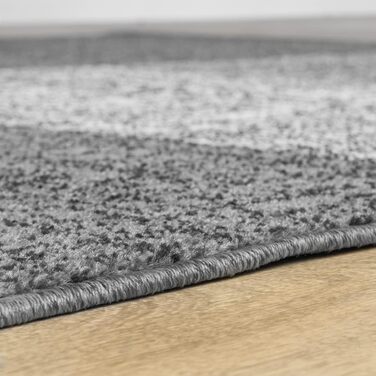 Килимок для вітальні, спальні, дитячої кімнати, коридору та їдальні TT Home. Колір: сірий, розмір: 80x150 см. Сучасний дизайн з геометричним малюнком, короткий ворс.