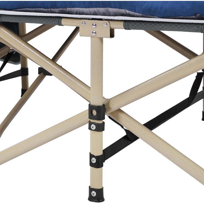 Ліжко похідне Yaheetech з матрацом, складне, для гостей, 191x67 см, до 150 кг, сіре/чорне (синьо-сіре)