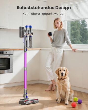 Бездротовий пилосос Avalsor Akku з потужністю 48000Pa/580W, 70 хвилин роботи, об'ємом 1,8 л, видаленням попелу, антизаплутана щітка, 8-шарова фільтрація. Підходить для килимів та шерсті тварин.