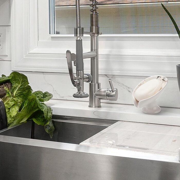 Керамічна мильниця з піддоном для води, біла. Мильниця для ванної, душу, кухні.