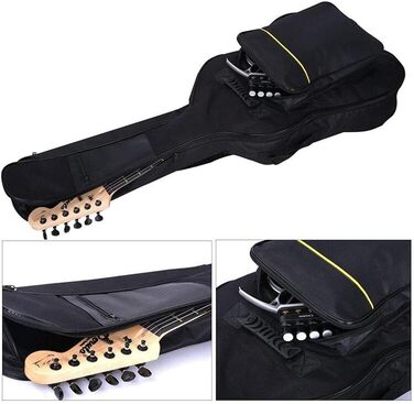 Чохол для гітари Oxford-Nylon, водонепроникний, з кишенями, для акустичної/класичної гітари, укулеле, бас-гітари (39'', 40'', 41'', чорний)