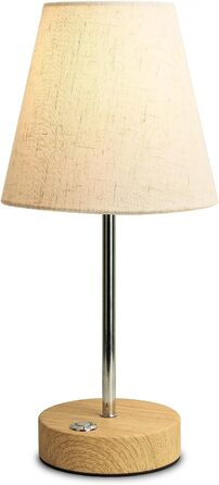 Бездротова LED лампа настільна акумуляторна 3000mAh з торшею, регульоване торканням, портативна лампа для дому та вулиці, з імітацією текстури дерева