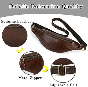 Чоловіча/Жіноча поясна сумка з натуральної шкіри Vintage, чорна (1033 Kaffee)