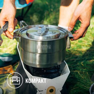 Набір кухонного посуду Stanley Adventure Full Kitchen Basecamp Kampingkochset 3,5L, 21 предметів, нержавіюча сталь, для кемпінгу та подорожей