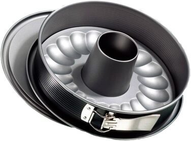 Форма для випічки Zenker Springform Ø 28 см ENERGY з антипригарним покриттям, сталевий виливний бортик, срібно-антрацитова