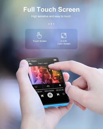 MP3 плеєр 64GB Bluetooth 5.3 HiFi з металевим корпусом, радіо FM, диктофон, сенсорний екран 2.4