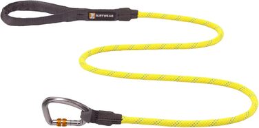 RUFFWEAR Knot-a-Leash, reflective rope dog leash with carabiner clip, length: 1.5 m, strength: 7 mm, Obsidian Black (Small, Braided Green)