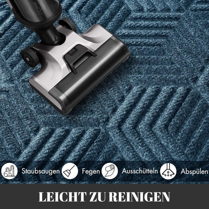 Килимок Yimobra для дому та вулиці: грязезахисний, неслизький, миючий, стійкий до погодних умов (75 x 43 см, блакитний)