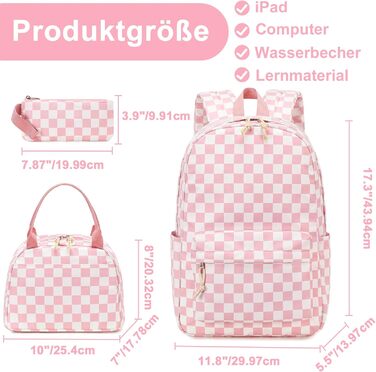 Шкільний рюкзак LEDAOU для хлопчиків та дівчаток-підлітків, білий з ромашками та чорний, рожево-білий, рюкзак для щоденного використання та відпочинку