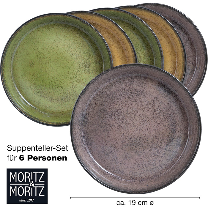 Набір сервірувальних тарілок Moritz & Moritz VIDA - 2 великі тарілки з якісного порцеляну, сучасний дизайн, підходить для мікрохвильової печі та посудомийної машини, ідеально для салатів, м'яса на грилі, закусок та іншого