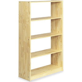 IDIMEX 5-Tier Solid Pine Bookshelf - Natural Finish