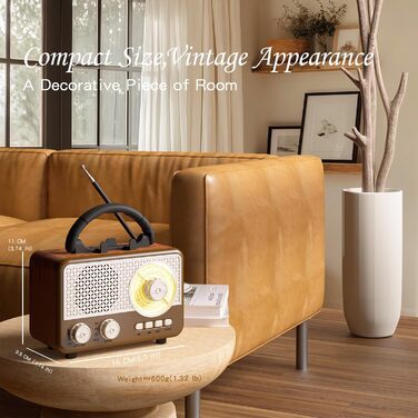 Портативна радіоприймач AM/FM/SW з сонячною батареєю, Bluetooth, USB/TF/AUX, для кемпінгу та подорожей. Підходить як подарунок для чоловіків