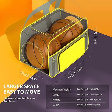 Транспортна сумка для тварин: переноска для котів та собак, сіра/жовта