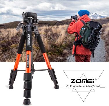 Штатив ZOMEI Q111 для камери та смартфона, алюмінієвий, 47-140 см (Orange)