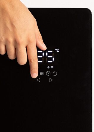 Електричний конвектор CREATE/WARM Crystal 2000W з WiFi, LED-сенсорний екран, 2 режими (1500W, Чорний)