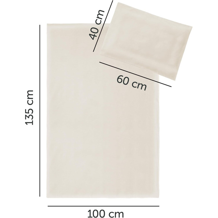 Набір постільної білизни для дитячого ліжечка MAKIAN, 100% бавовна, дихаюча, легка у догляді, Oeko-Tex, бежевий | 100x135 см, 40x60 см