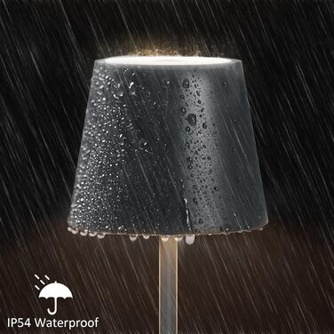 Настільна світлодіодна лампа K-Bright акумуляторна, димована, 2 шт., RGB, USB-C, алюмінієва, водонепроникна IP54, антрацит