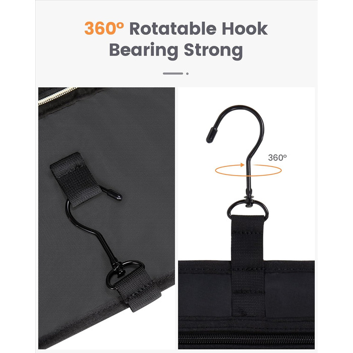 Сумка для косметики OVEVOOK чорна з відділенням для прикрас (M-Update) - водонепроникна, з гачками